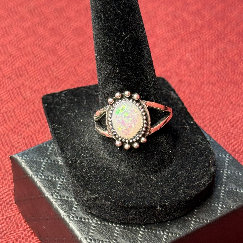 Elegant Silver Opal Ring